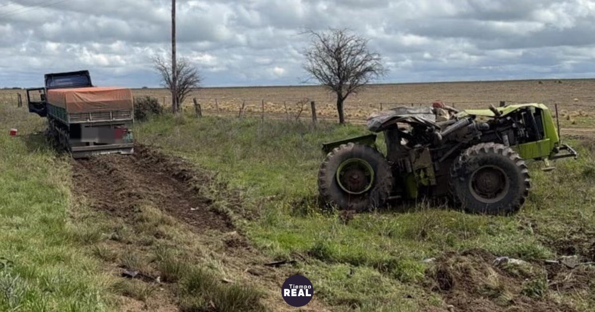 Choque entre camión y tractor deja muerto y heridos graves en La Pampa