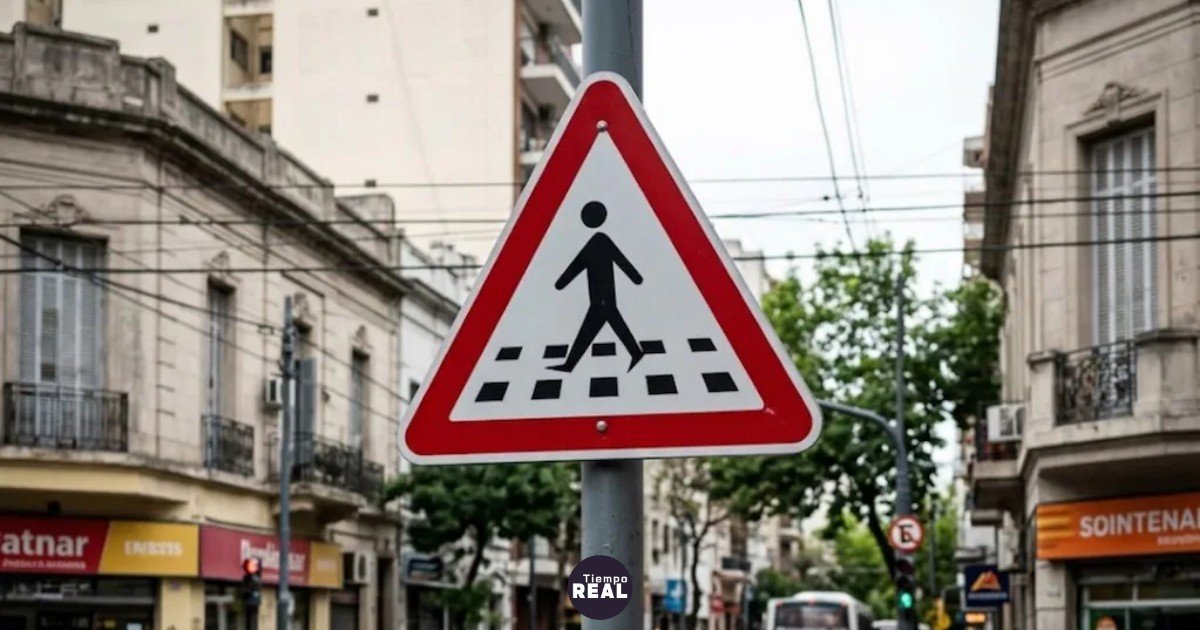 Señal de peatón obliga a reducir velocidad antes del cruce