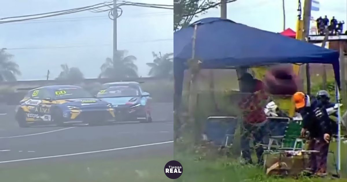 Neumático de la carrera impacta a aficionado en Posadas