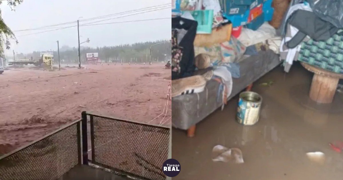 Dos familias abandonaron sus casas cuando la tormenta inundó Añelo, Neuquén