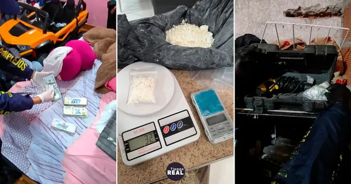 Cocaína bajo la bañera y dólares en peluche en casa de capo